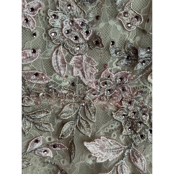 Mac Duggal 67483 Rose Pink Floral Applique Long Sleeve Illusion Gown Size 8 NWT - Picture 12 of 12